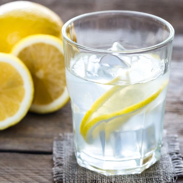 lemon and glass of water